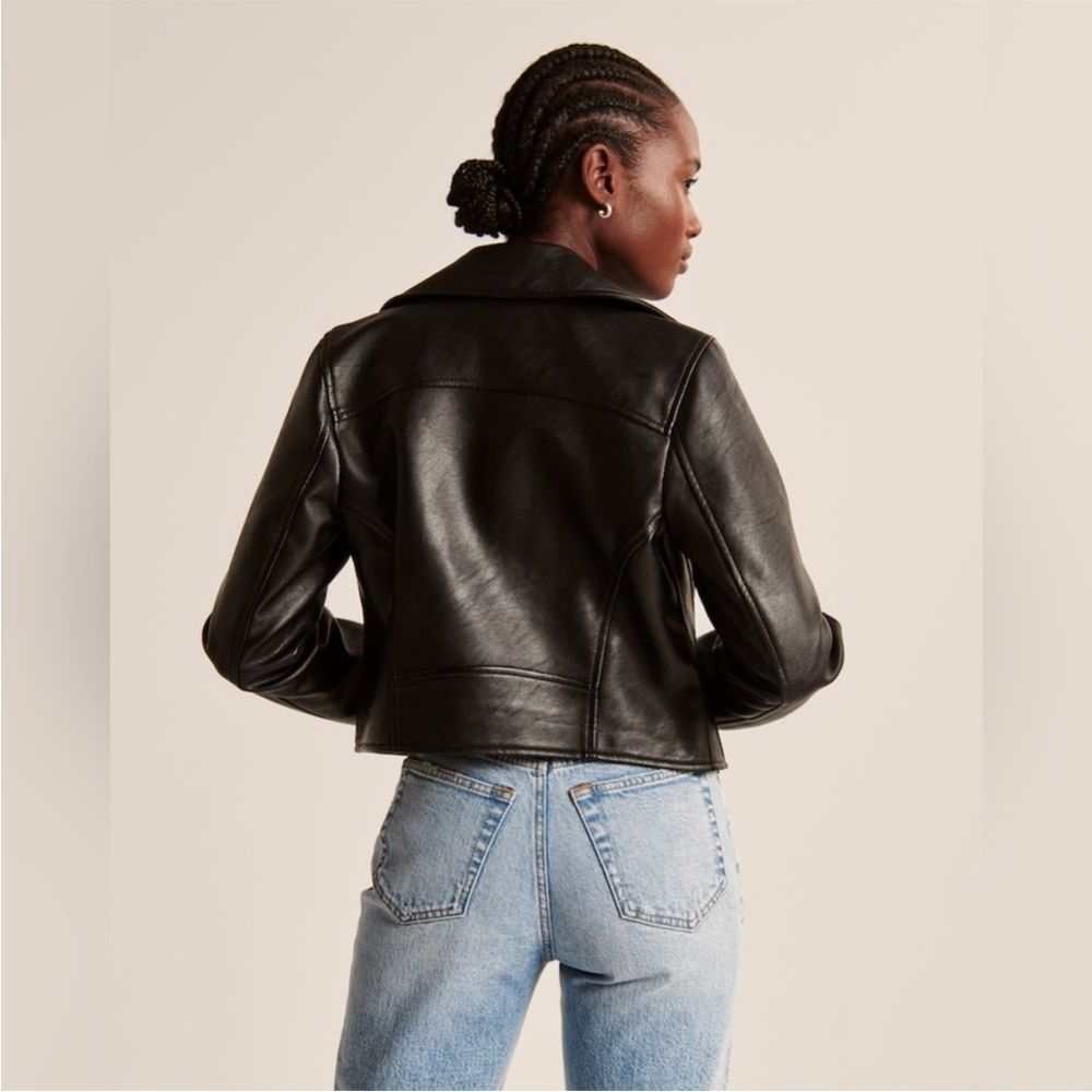 Abercrombie & Fitch Vegan Leather Moto Jacket XS - Picture 9 of 11